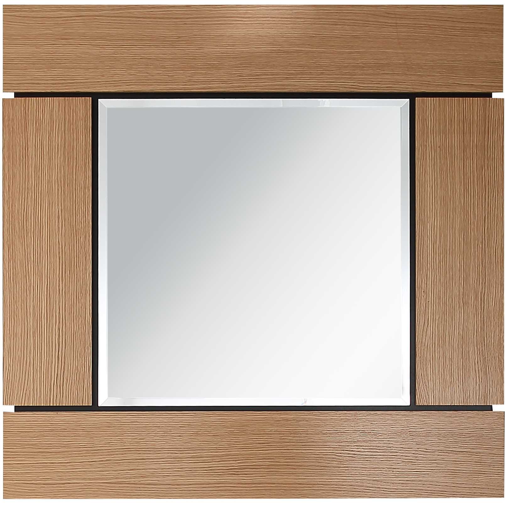 35" Brown Square Accent Wood Mirror - Homeroots