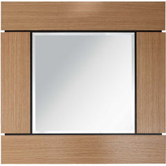 35" Brown Square Accent Wood Mirror - Homeroots