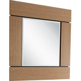 35" Brown Square Accent Wood Mirror - Homeroots