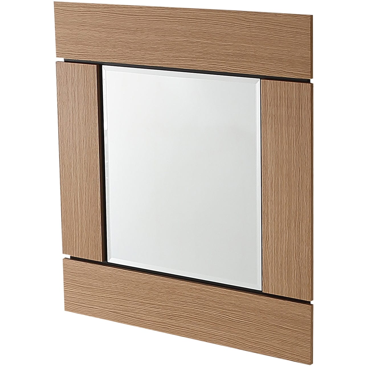 35" Brown Square Accent Wood Mirror - Homeroots