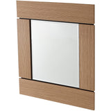 35" Brown Square Accent Wood Mirror - Homeroots
