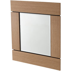 35" Brown Square Accent Wood Mirror - Homeroots