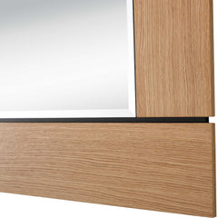 35" Brown Square Accent Wood Mirror - Homeroots