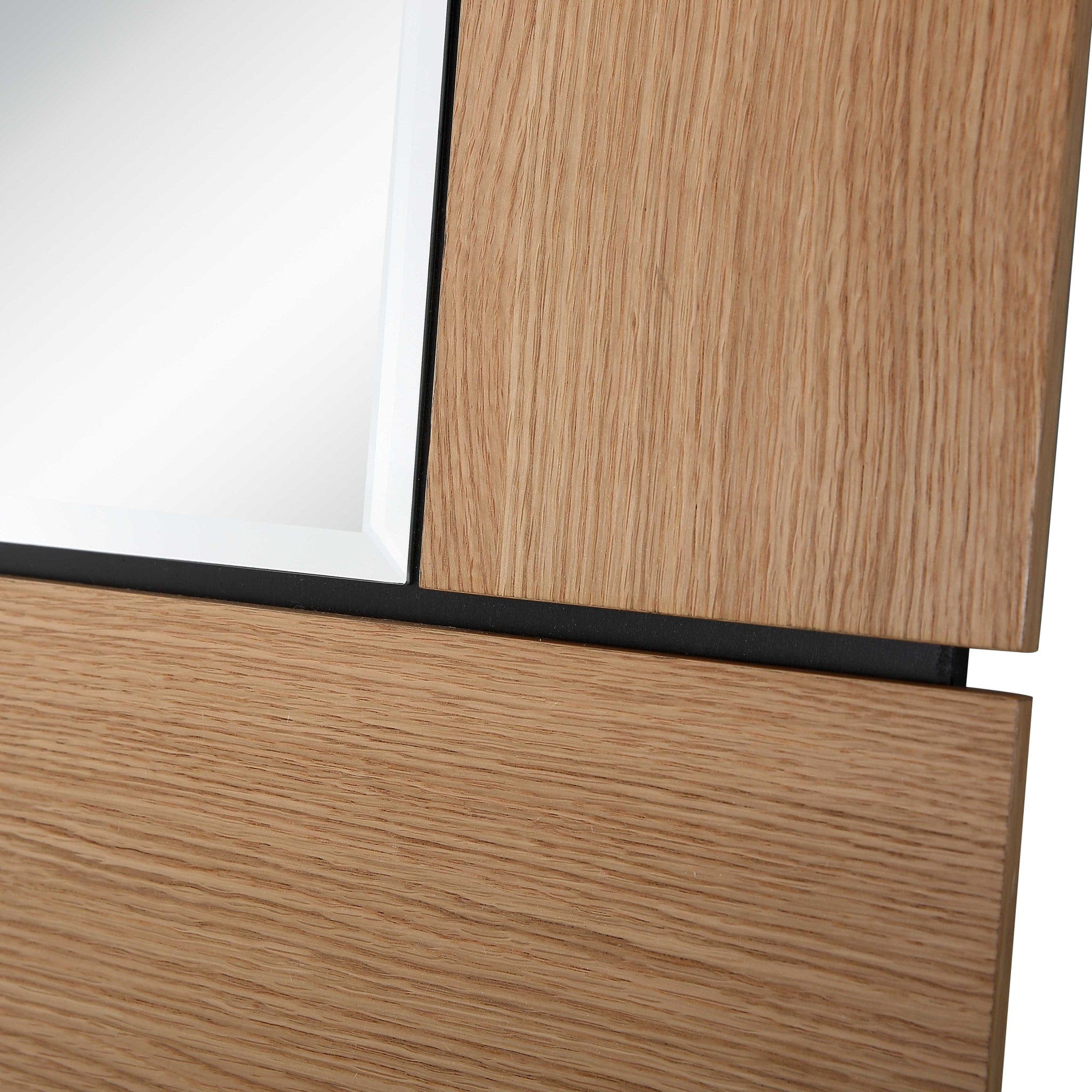 35" Brown Square Accent Wood Mirror - Homeroots
