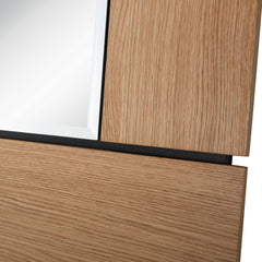 35" Brown Square Accent Wood Mirror - Homeroots