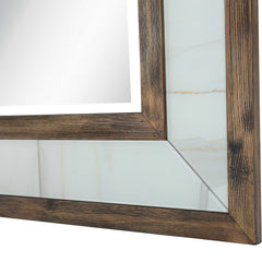 32" Brown Wood Framed Accent Mirror - Homeroots
