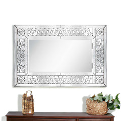 32" Clear Wood Framed Accent Mirror - Homeroots