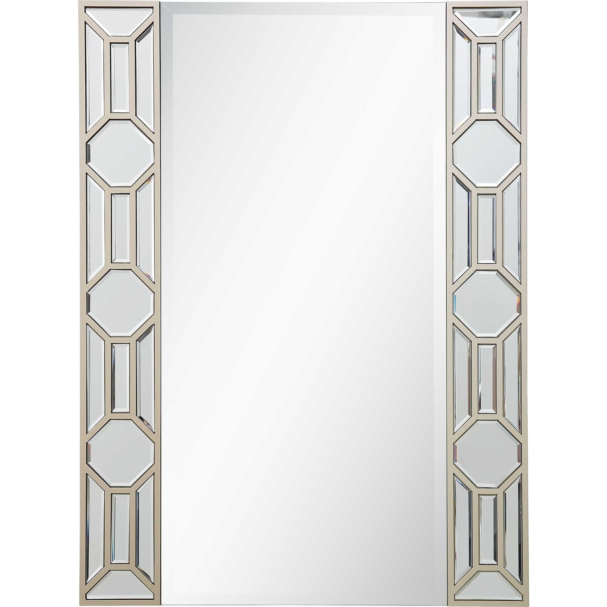 35" Champagne Accent Wood Framed Mirror - Homeroots