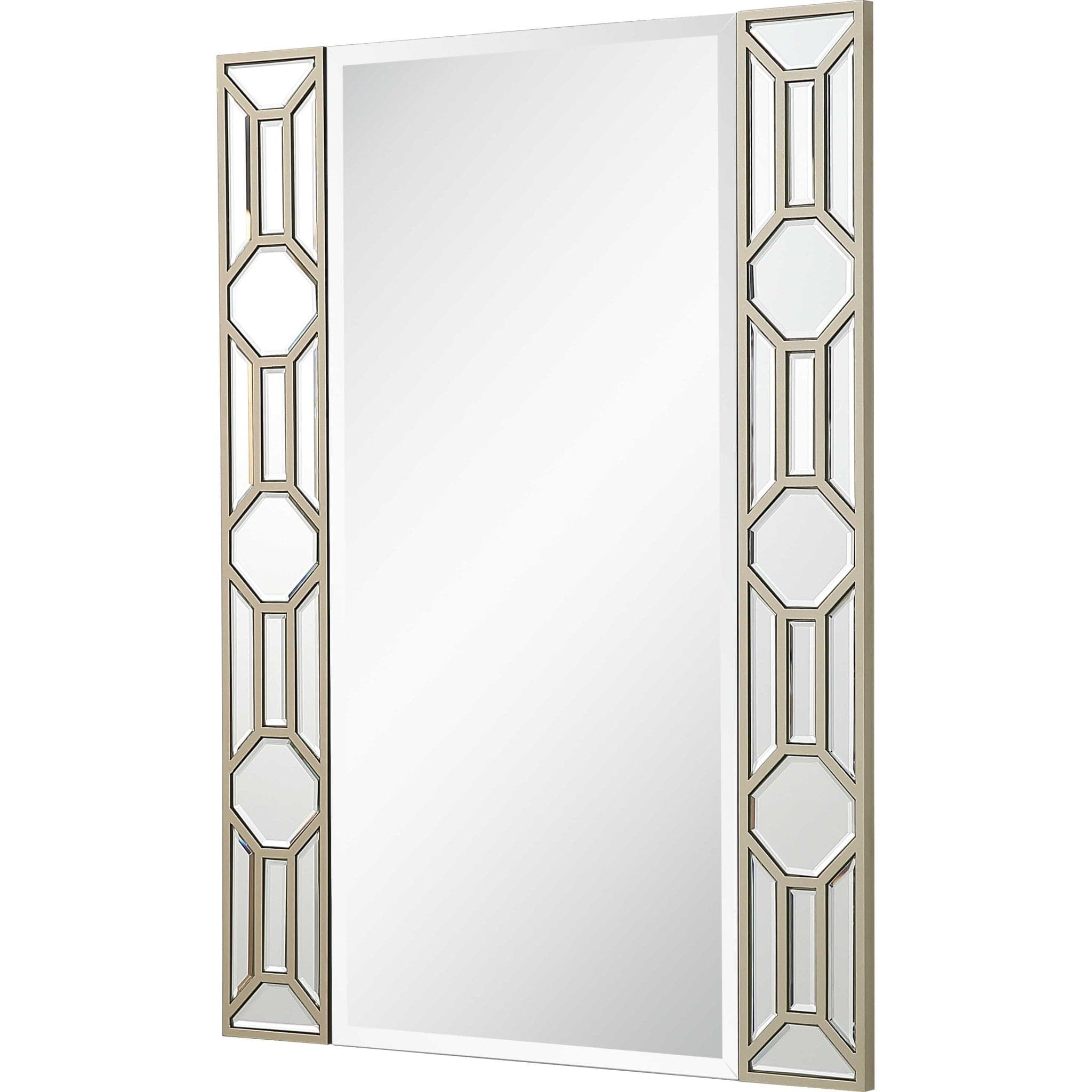 35" Champagne Accent Wood Framed Mirror - Homeroots