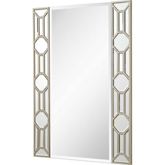 35" Champagne Accent Wood Framed Mirror - Homeroots