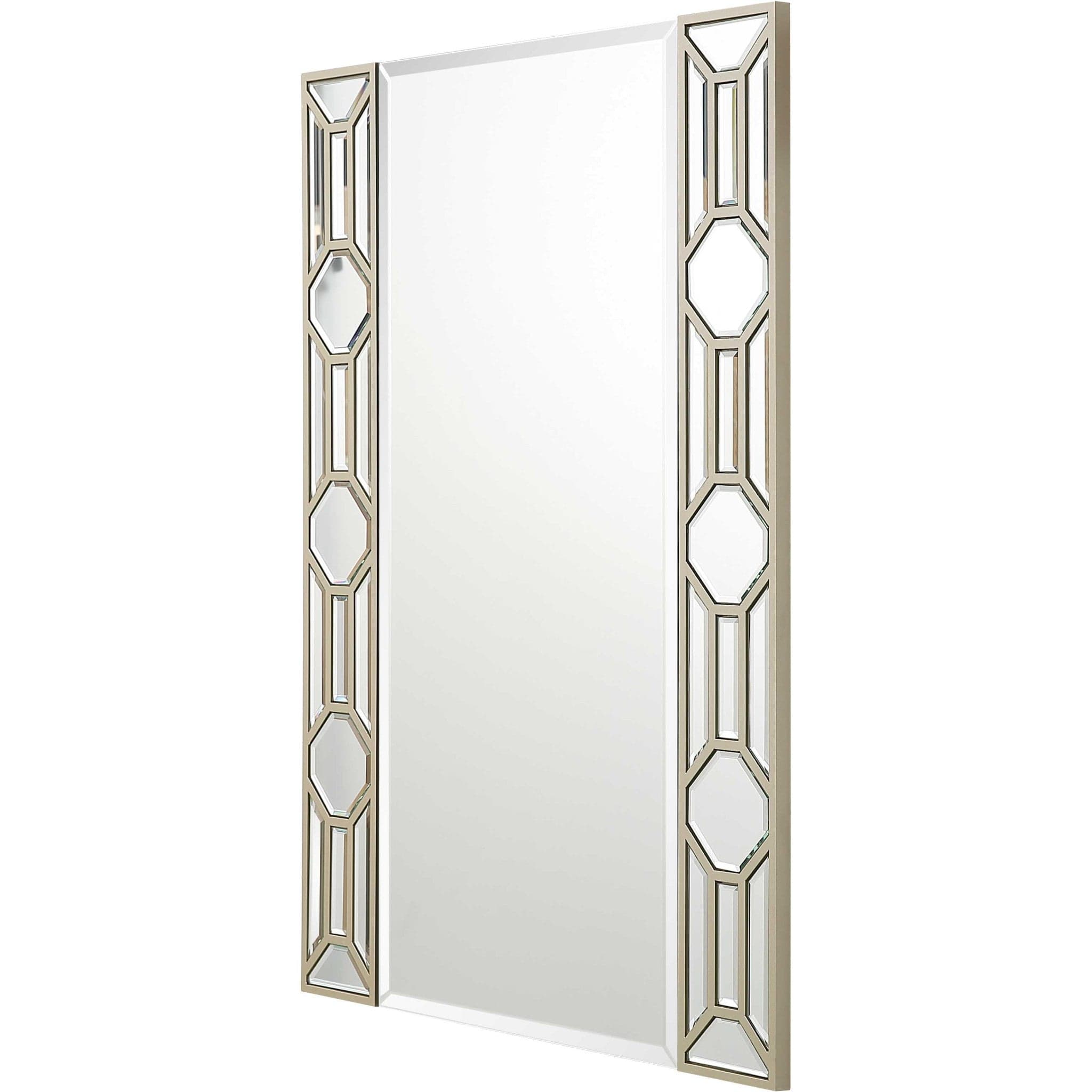 35" Champagne Accent Wood Framed Mirror - Homeroots