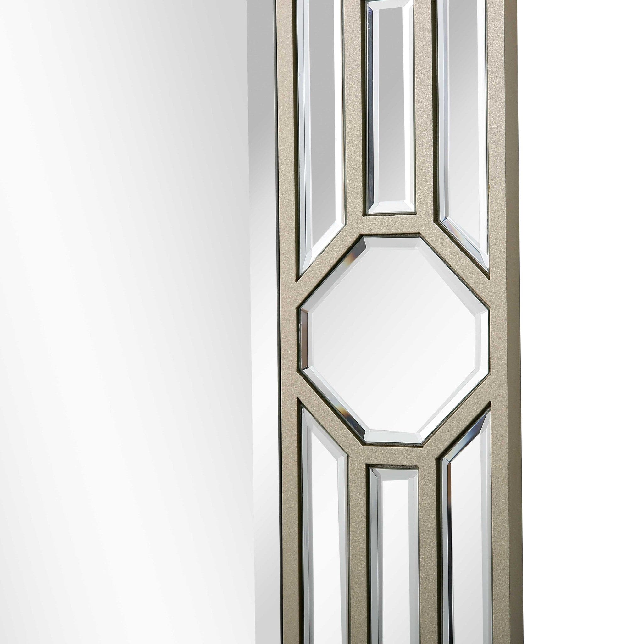 35" Champagne Accent Wood Framed Mirror - Homeroots