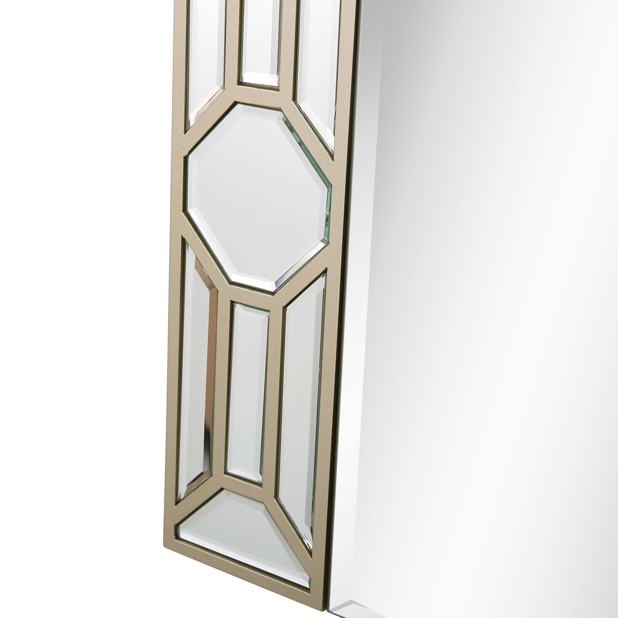 35" Champagne Accent Wood Framed Mirror - Homeroots