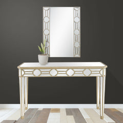 35" Champagne Accent Wood Framed Mirror - Homeroots