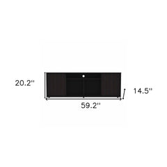 59" Black Open shelving TV Stand - Homeroots