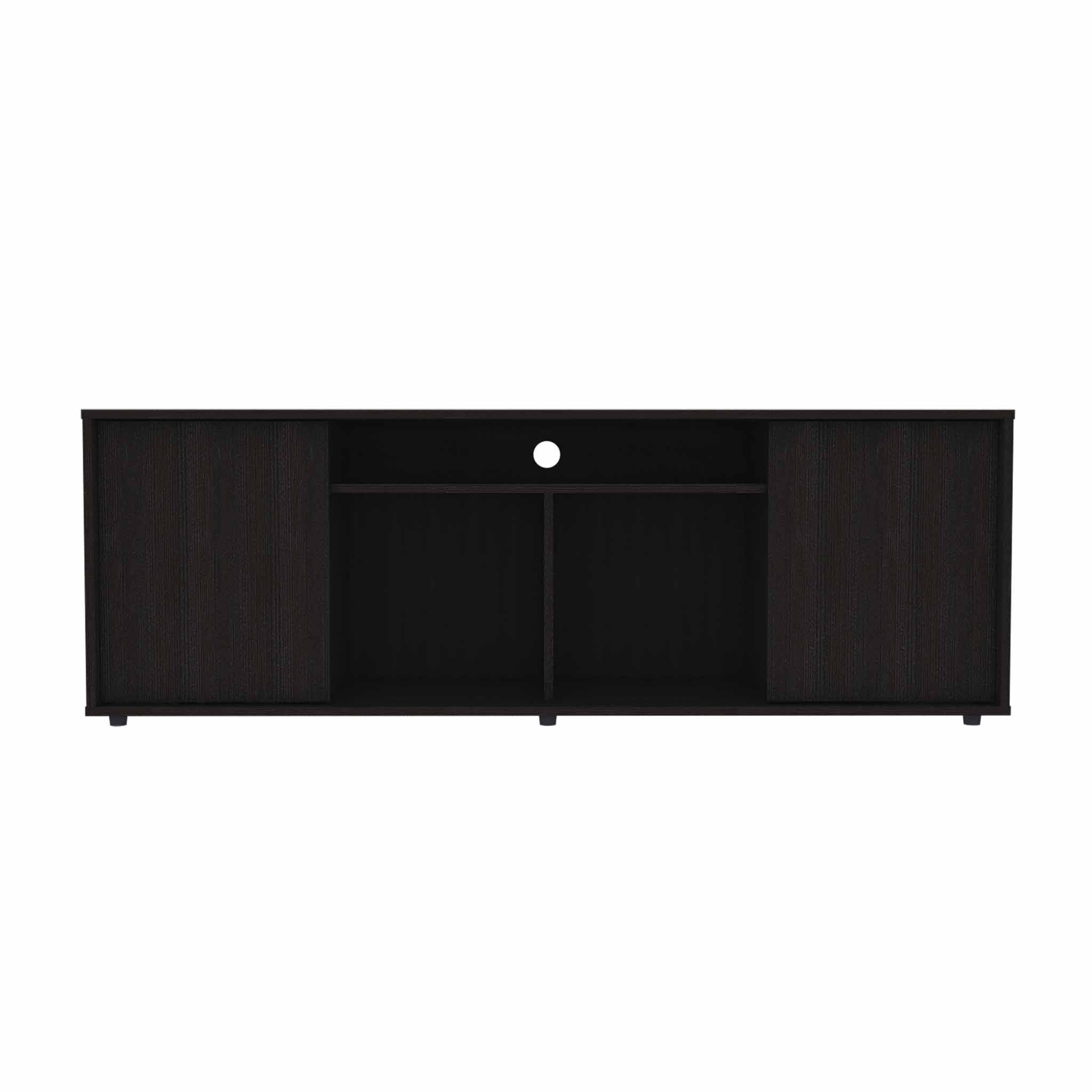 59" Black Open shelving TV Stand - Homeroots