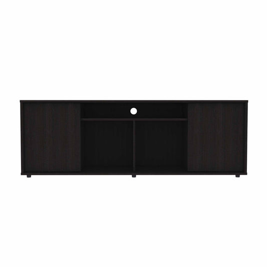 59" Black Open shelving TV Stand - Homeroots
