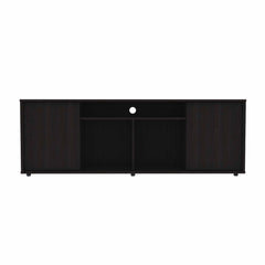 59" Black Open shelving TV Stand - Homeroots