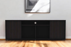 59" Black Open shelving TV Stand - Homeroots