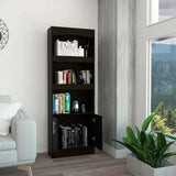 71" Light Gray Three Tier Bookcase with Two doors - Homeroots - Flyclothing LLC