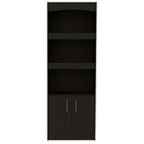 71" Light Gray Three Tier Bookcase with Two doors - Homeroots - Flyclothing LLC