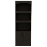 71" Light Gray Three Tier Bookcase with Two doors - Homeroots