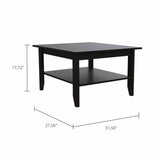 32" Black Coffee Table With Shelf - Homeroots - Flyclothing LLC
