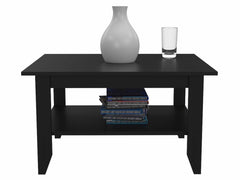 32" Black Coffee Table With Shelf - Homeroots