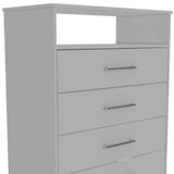 Modern White Four Drawer Dresser with Hutch - Homeroots - Flyclothing LLC