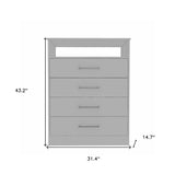 Modern White Four Drawer Dresser with Hutch - Homeroots - Flyclothing LLC