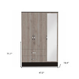 71" Brown and Black Mirrored Two Drawer Combo Dresser - Homeroots - Flyclothing LLC