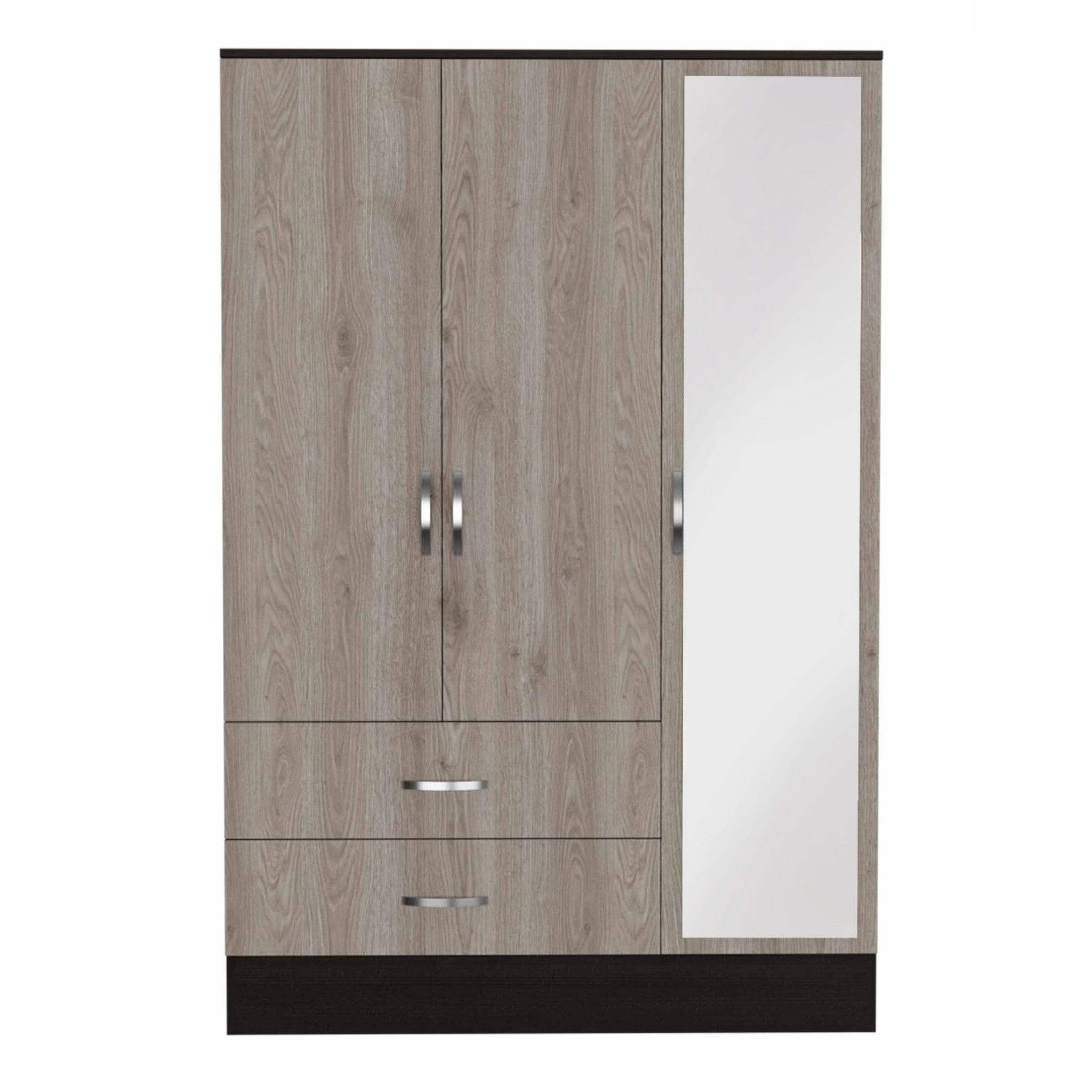 71" Brown and Black Mirrored Two Drawer Combo Dresser - Homeroots - Flyclothing LLC
