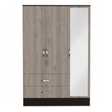 71" Brown and Black Mirrored Two Drawer Combo Dresser - Homeroots