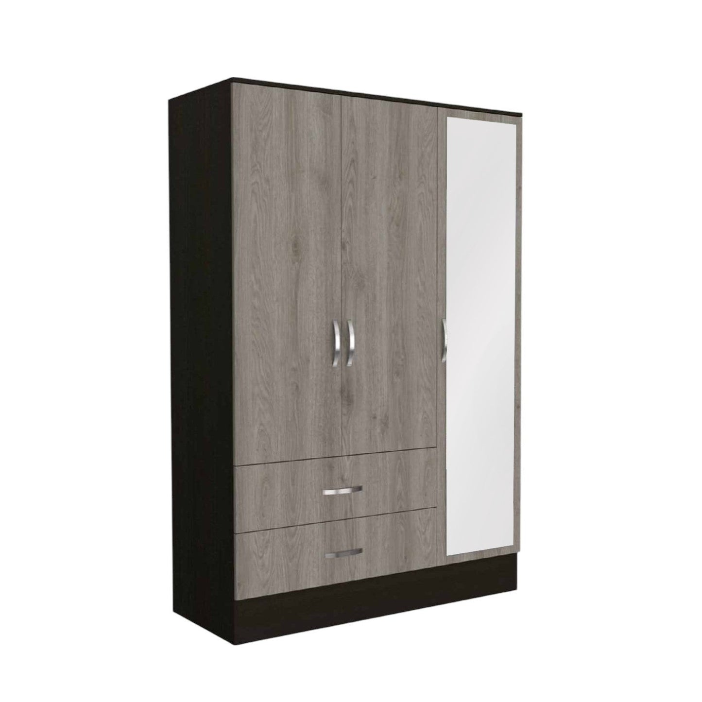 71" Brown and Black Mirrored Two Drawer Combo Dresser - Homeroots - Flyclothing LLC