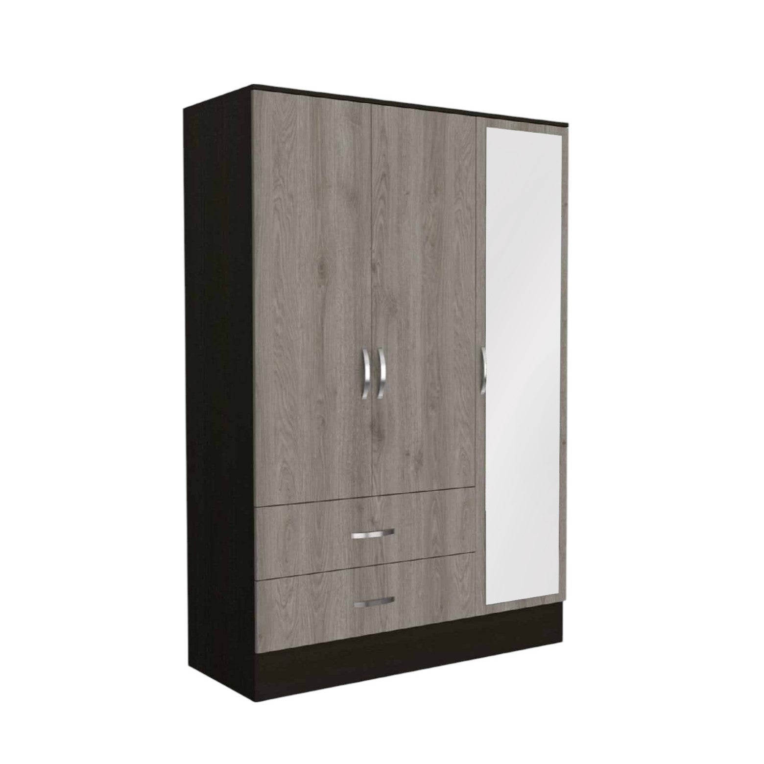 71" Brown and Black Mirrored Two Drawer Combo Dresser - Homeroots - Flyclothing LLC