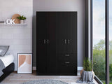 67" Black and White Single Drawer Combo Dresser - Homeroots - Flyclothing LLC