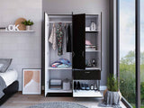 67" Black and White Single Drawer Combo Dresser - Homeroots - Flyclothing LLC