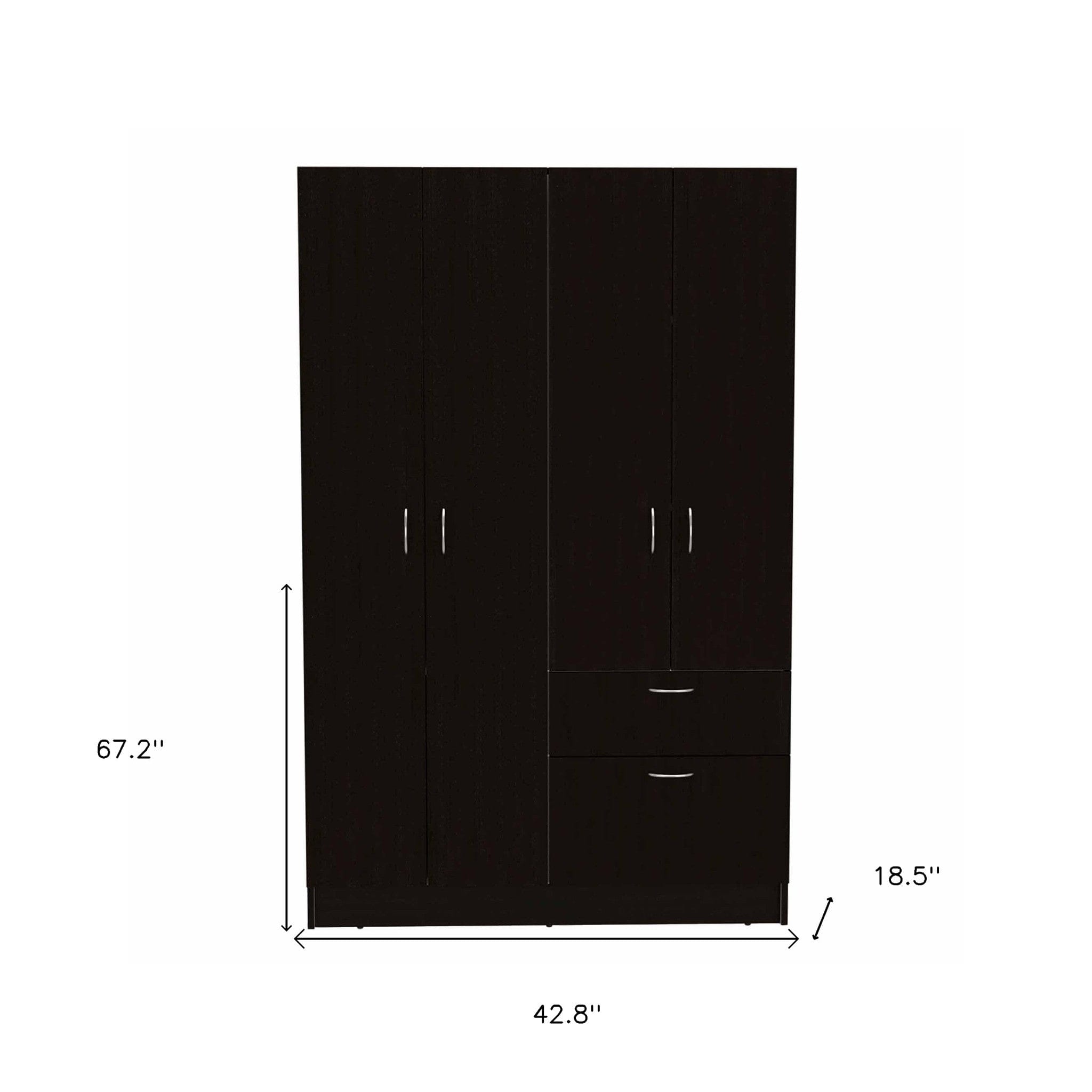67" Black and White Single Drawer Combo Dresser - Homeroots