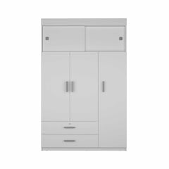73" White Two Drawer Combo Dresser - Homeroots