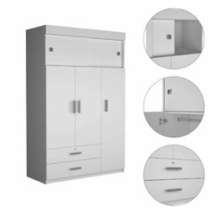 73" White Two Drawer Combo Dresser - Homeroots