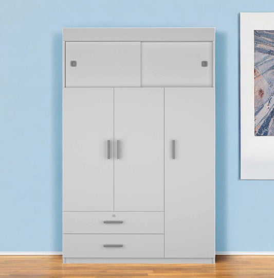 73" White Two Drawer Combo Dresser - Homeroots