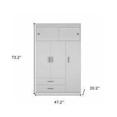 73" White Two Drawer Combo Dresser - Homeroots