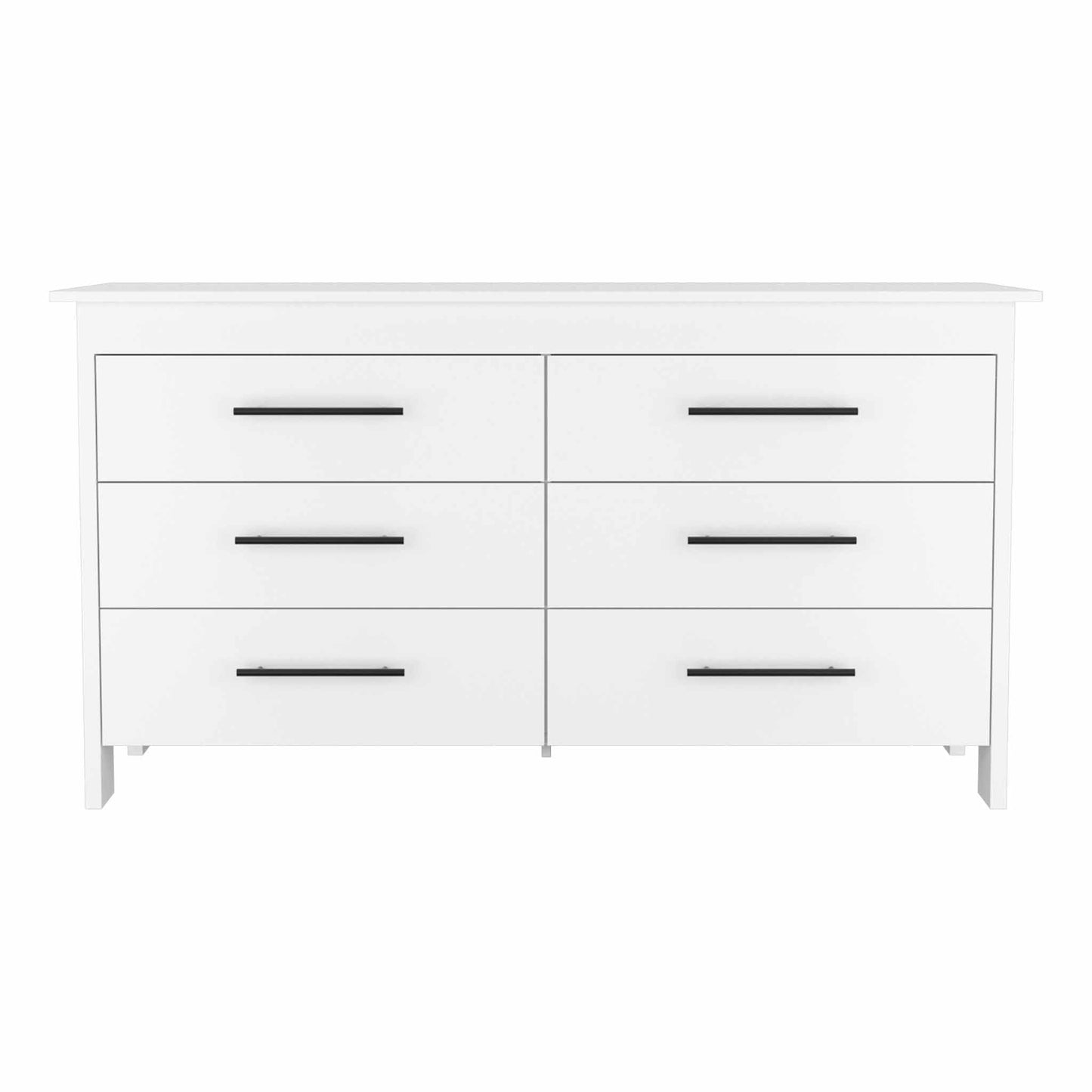59" White Six Drawer Double Dresser - Homeroots - Flyclothing LLC