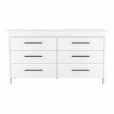 59" White Six Drawer Double Dresser - Homeroots - Flyclothing LLC