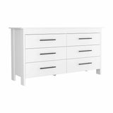 59" White Six Drawer Double Dresser - Homeroots - Flyclothing LLC