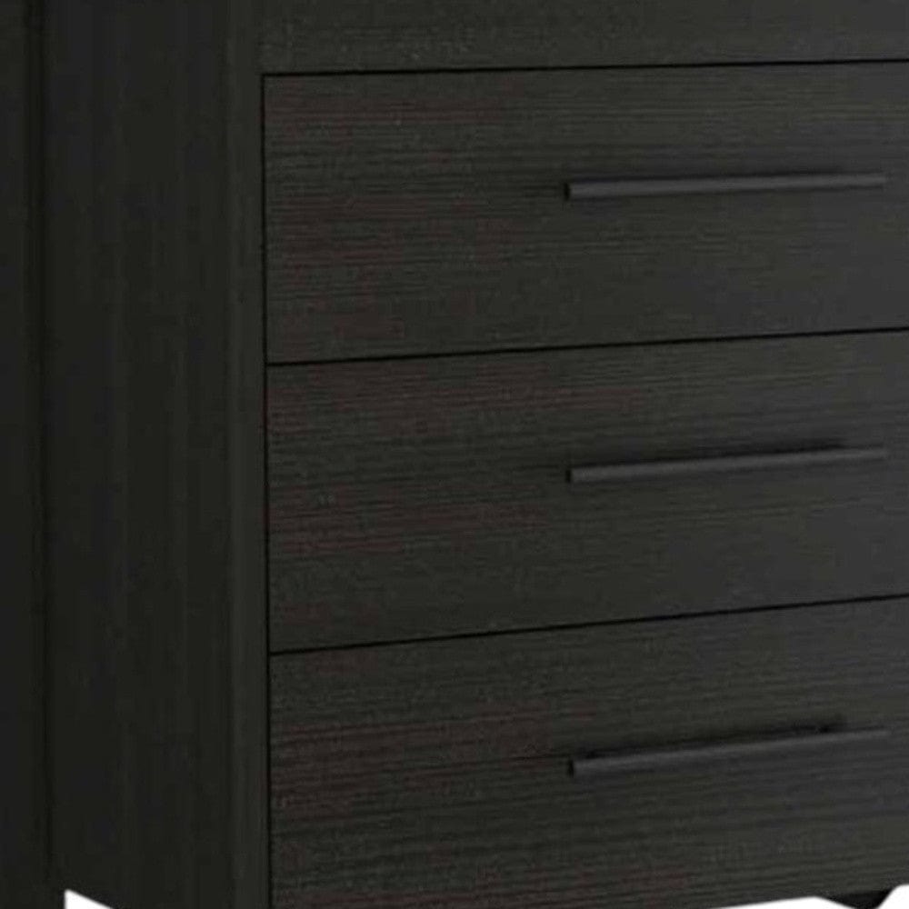 59" Black Six Drawer Double Dresser - Homeroots