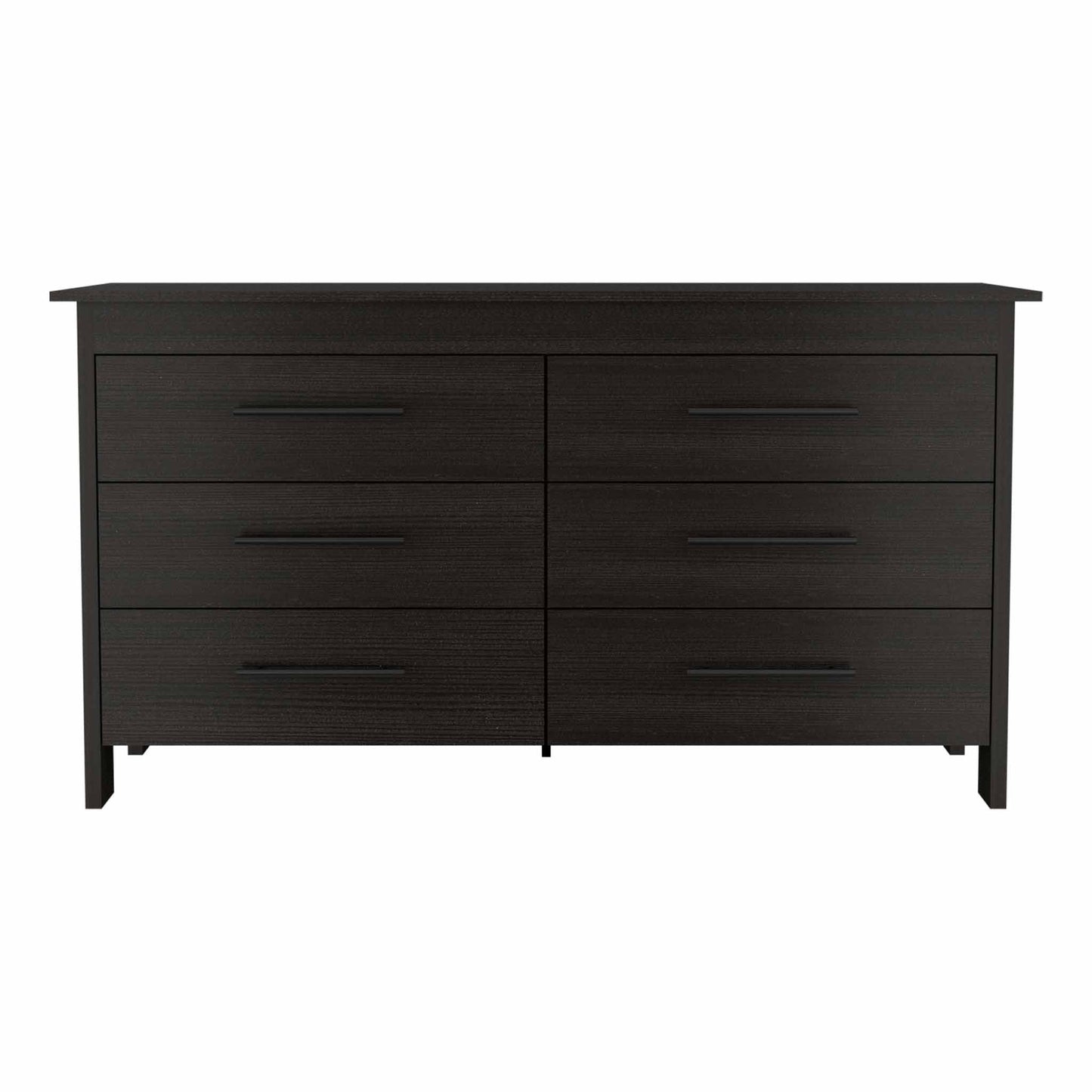 59" Black Six Drawer Double Dresser - Homeroots - Flyclothing LLC