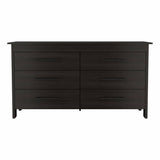 59" Black Six Drawer Double Dresser - Homeroots - Flyclothing LLC