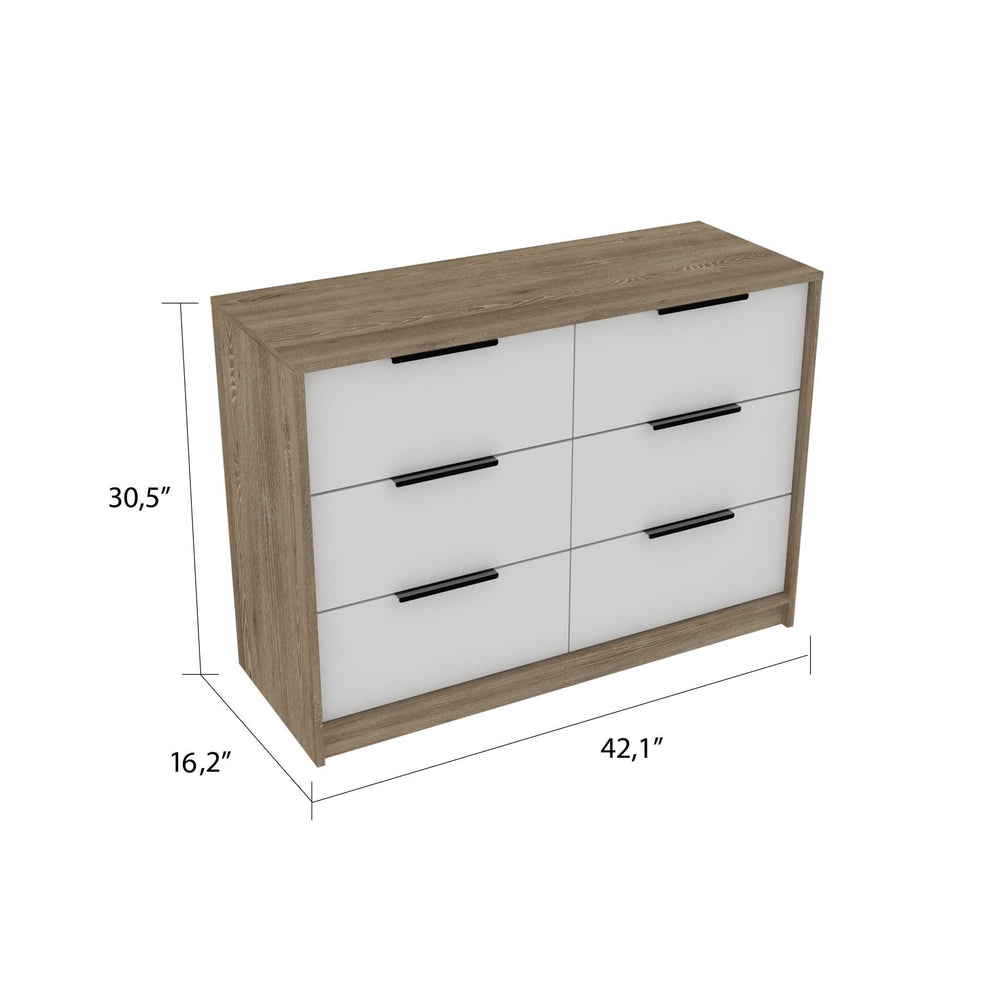 42" Brown and White Four Drawer Dresser - Homeroots - Flyclothing LLC