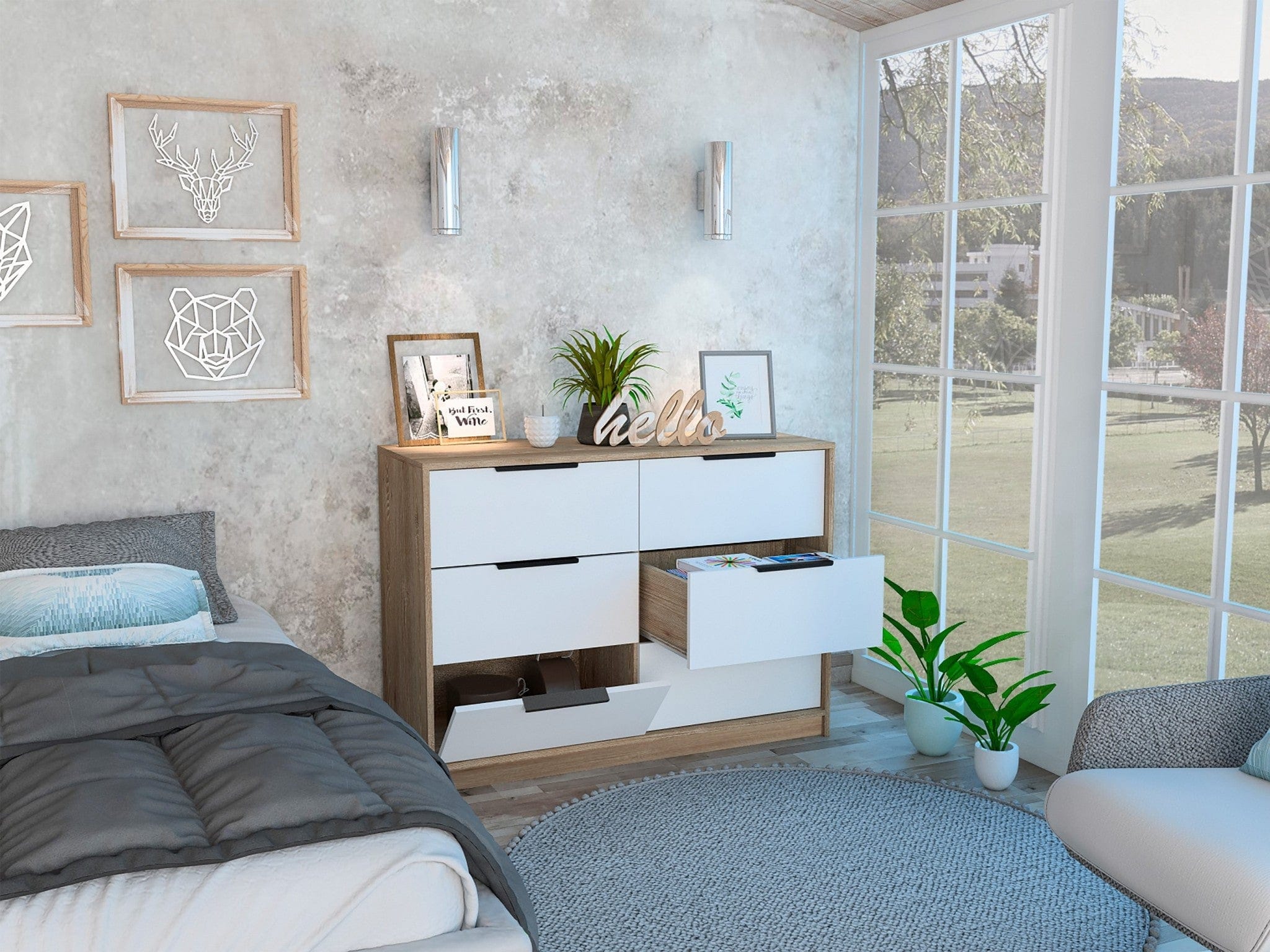42" Brown and White Four Drawer Dresser - Homeroots - Flyclothing LLC